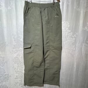 WILO The Label Cargo Pants Large Olive Green Wide Leg Pull On Elastic Waist